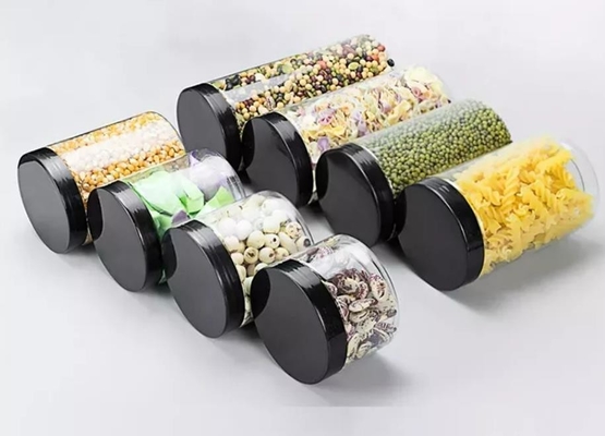 Nắp vặn rỗng 400ml Lọ nhựa trong suốt có thể đổ lại với nắp đen